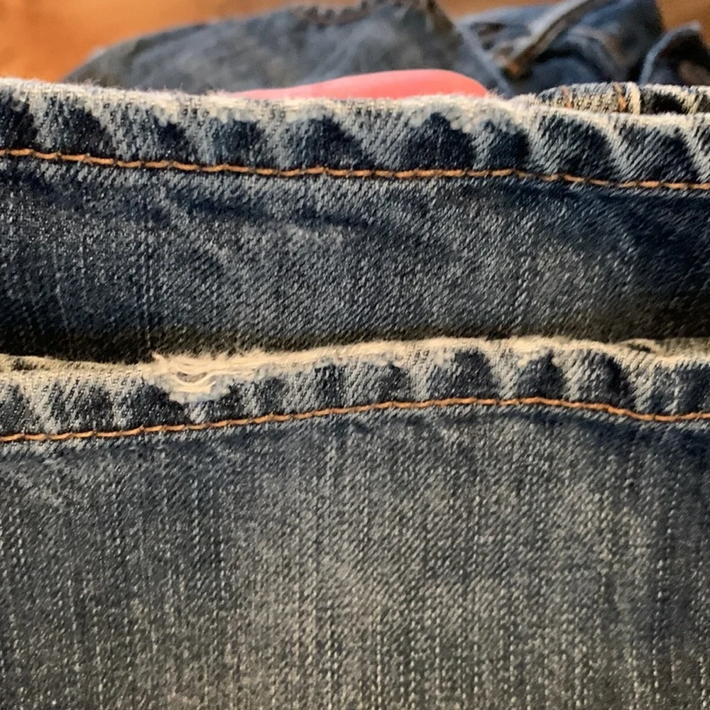 Gap Kids boot fit size 10 adjustable waist distressed denim blue jeans EUC